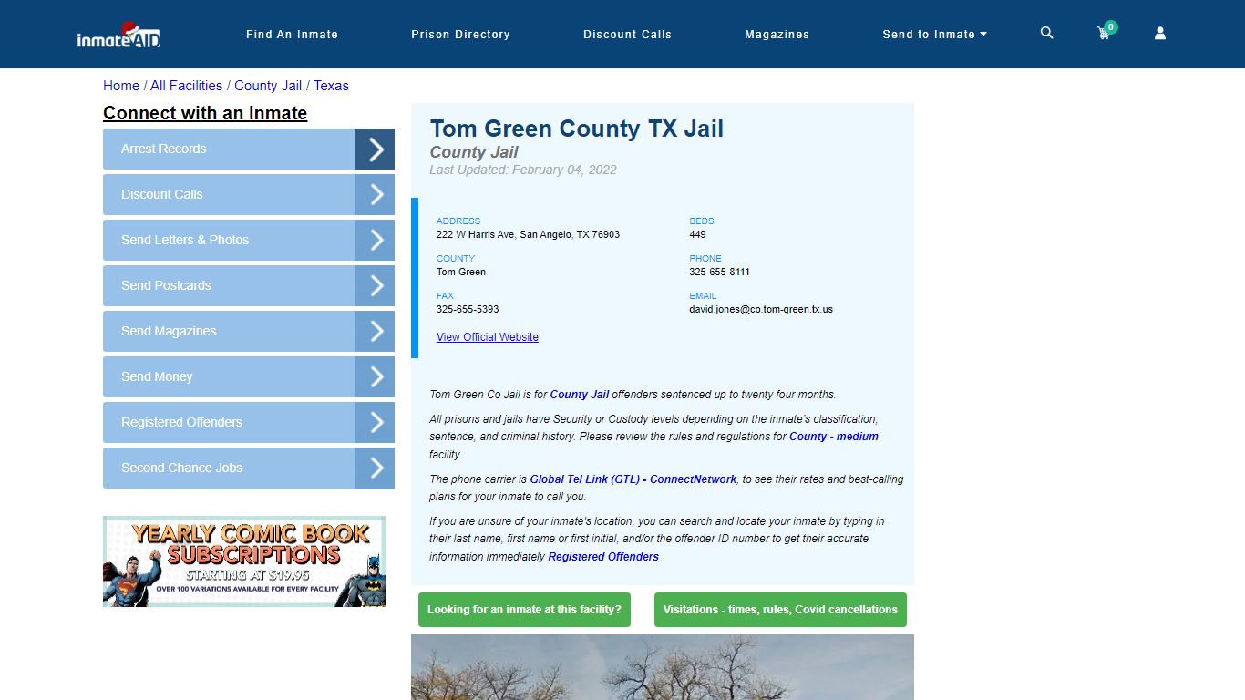 Tom Green County TX Jail - Inmate Locator - San Angelo, TX